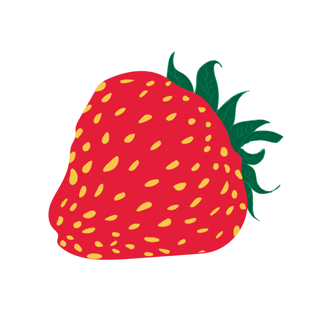 Digital illustration of strawberry in full colour