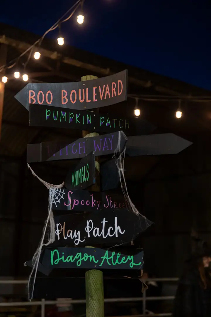 This way, that way sign in halloween theme at lillingstone picking your own farm