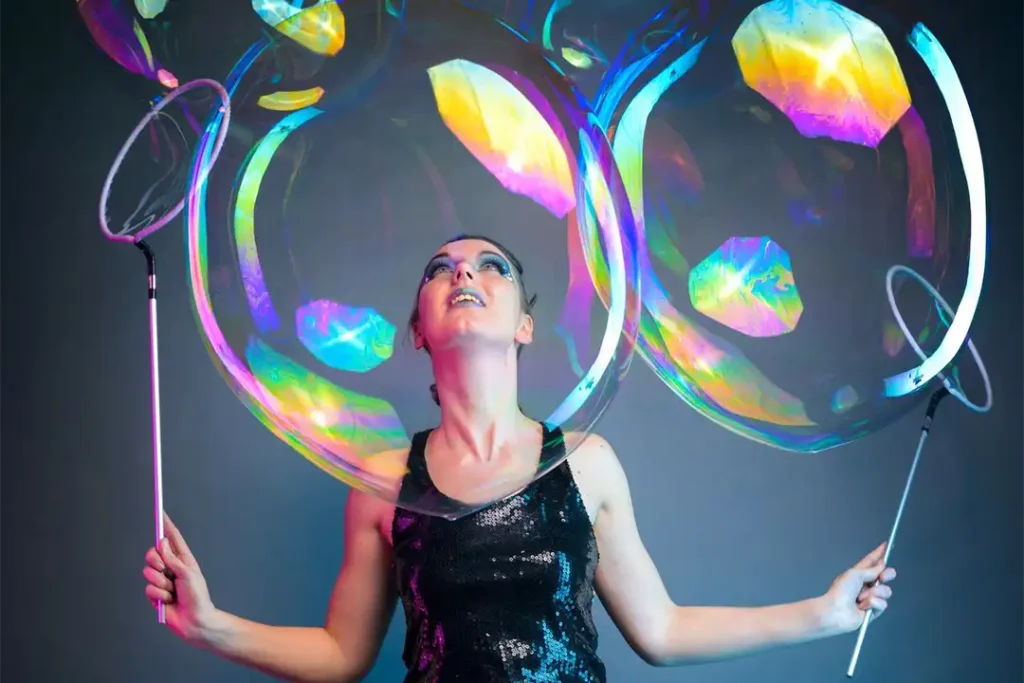 Summer Adventures 14 Bubble artist performing at lillingstone pick your own