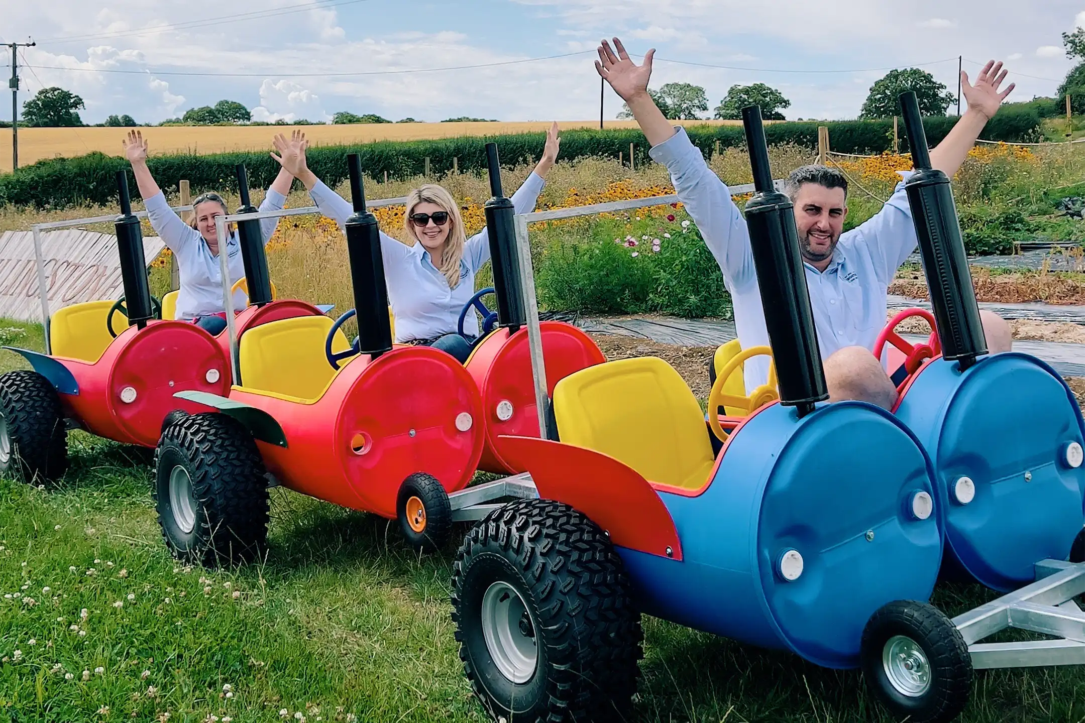 Summer Adventures 3 The lillingstone pick your own farm team showcase the new barrel train ride