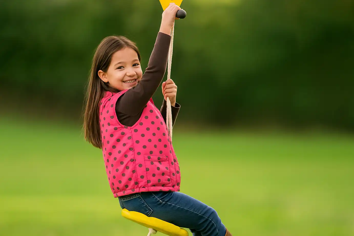Summer Adventures 7 A happy child rides the zip line at lillingstone pick your own